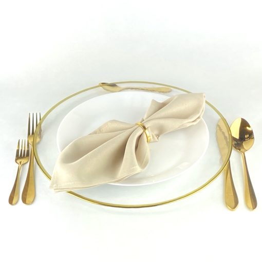 Platzteller aus Glas mit Goldrand