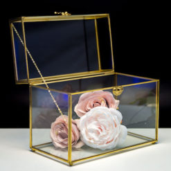 Geschenkebox box shatulle für geschenke hochzeit hochzeitsdeko glas durchsichtig gold acryl mieten und leihen deko sunny sunnydeko3