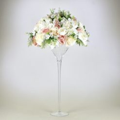 Martini Glas XXL Vase groß für Hochzeit leihen als Tischdeko mieten 70cm und 50cm Dekoration Verleih Schwimmkerzen Blumenvase Mörfelden