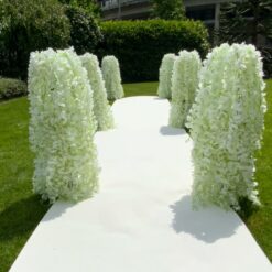 Blumen Amba Durchgang Dekoration Weiss Säulen Hochzeit Mieten weisse Blumen hängend 3